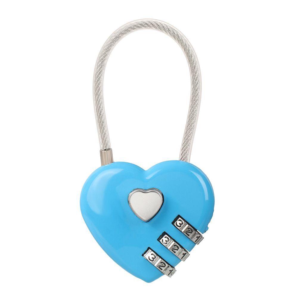 Password Lock Combination Padlock Luggage Travel Lock Heart Shape Padlock TSA Customs Code Lock