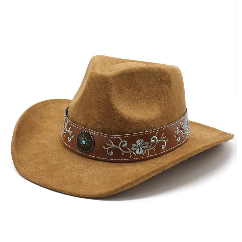 Autumn And Winter Suede Top Hat Minority Style Fashion Hat Men And Women Couple Hat Western Cowboy Jazz