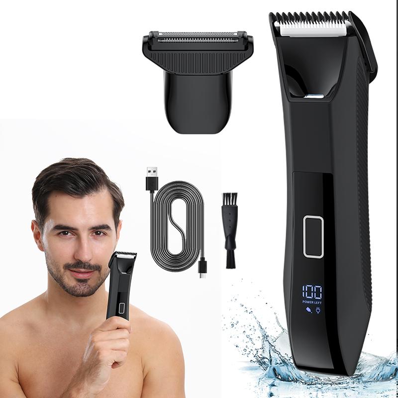 2 In 1 Electric Body Hair Trimmer Full Body Waterproof Haircut Shaving Razor for Men and Women Private Pubic Hair Leg Hair Sciss