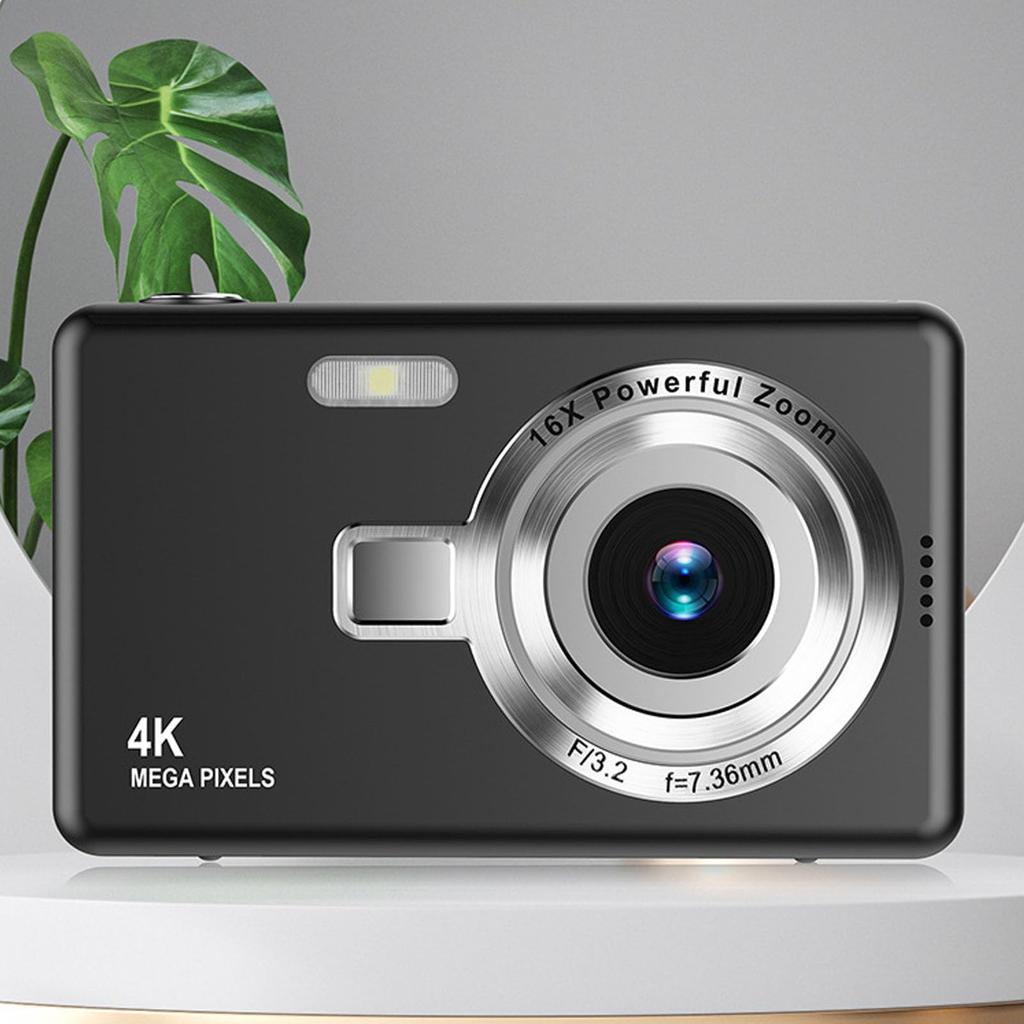 12MP 1080P Digital Camera with 2.4in TFT Screen, 16X Zoom, Autofocus, Pocket Digital Camera for Students, Vlogging, and Travel (Black)