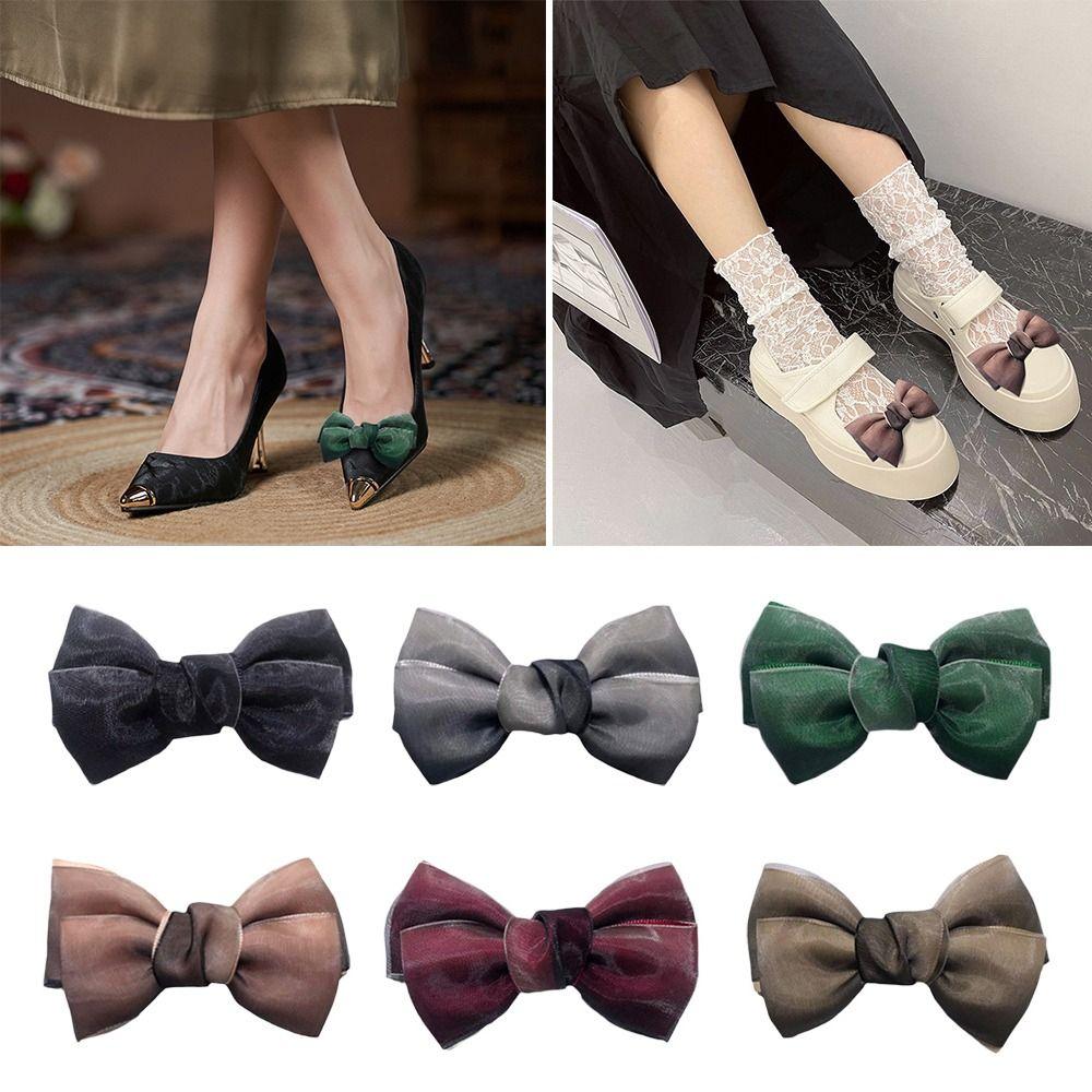 1 шт. фланелевая марля съемные блестящие зажимы бант лента украшения для обуви зажим подвеска пряжка