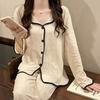Autumn and Winter Women's Pajamas Home Outfit Girl Spring and Autumn Cardigan Lovely Sweet Girl Student Home Outfit