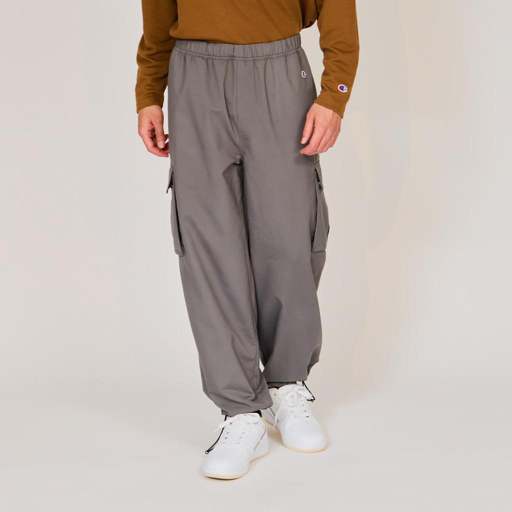 Champion Windproof Long Pants with Sport Style Charcoal Men's Stretch, Water-Repellent, One-Point Logo, C3-ASD03,