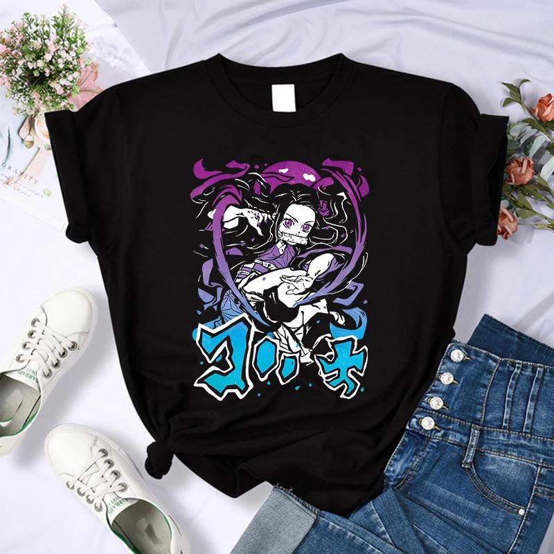 Футболка Demon Slayer Unisex Kimetsu No Yaiba Nezuko Футболка feUnisex Tanjirou Kamado Graphic Tee Shirt Японская аниме-футболка Unisexga