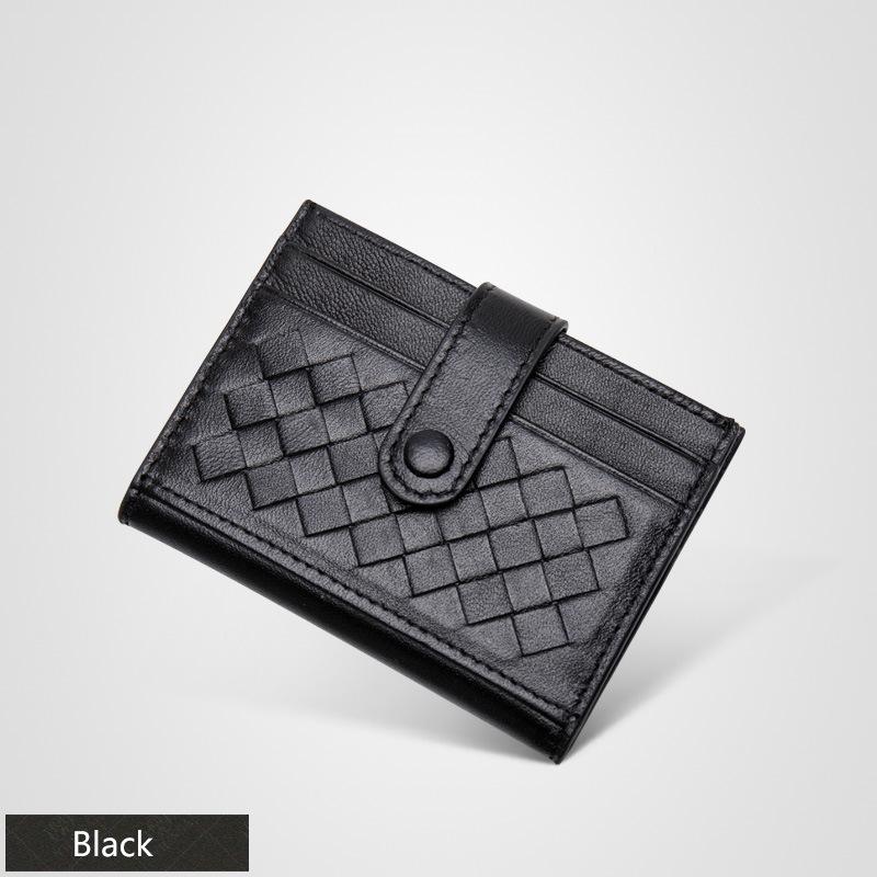 Card Cow Leather Braided Card Bag Anti-Magnetic Card Holder Wallets Multi-card Position Card Wallet