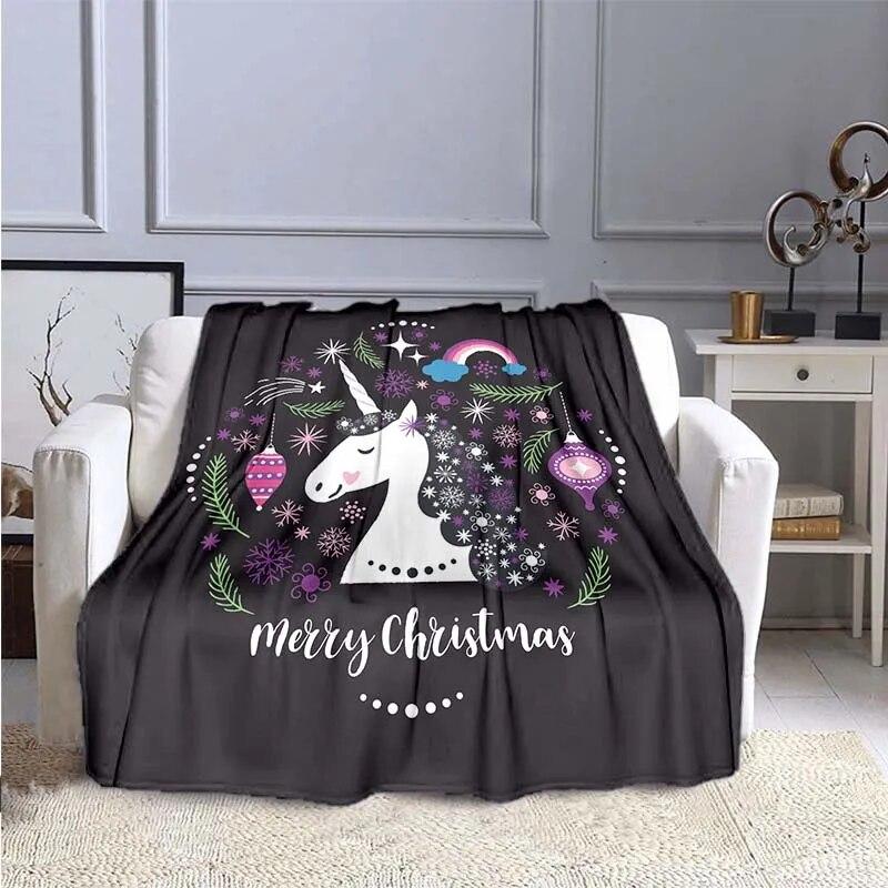 Милое цветное фланелевое одеяло с 3D принтом единорога для кроватей, походов, пикника, модное покрывало, одеяло