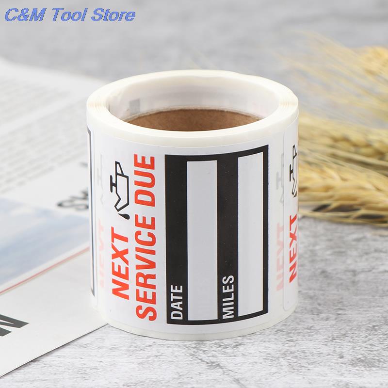 100 шт./рулон Наклейки с напоминанием о замене масла, наклейки на окна, самоклеящиеся этикетки из ПЭТ, автомобильные наклейки «СЛЕДУЮЩЕЕ ОБСЛУЖИВАНИЕ»
