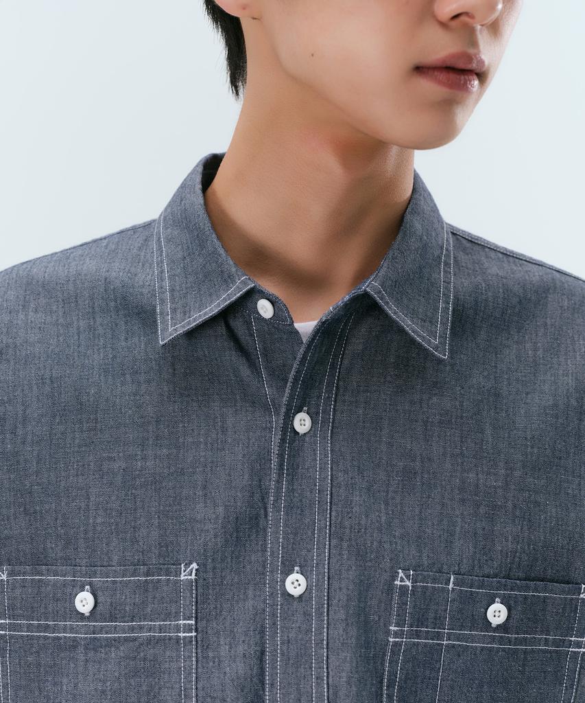 MUSINSA STANDARD Chambray Work Shirt [Blue]