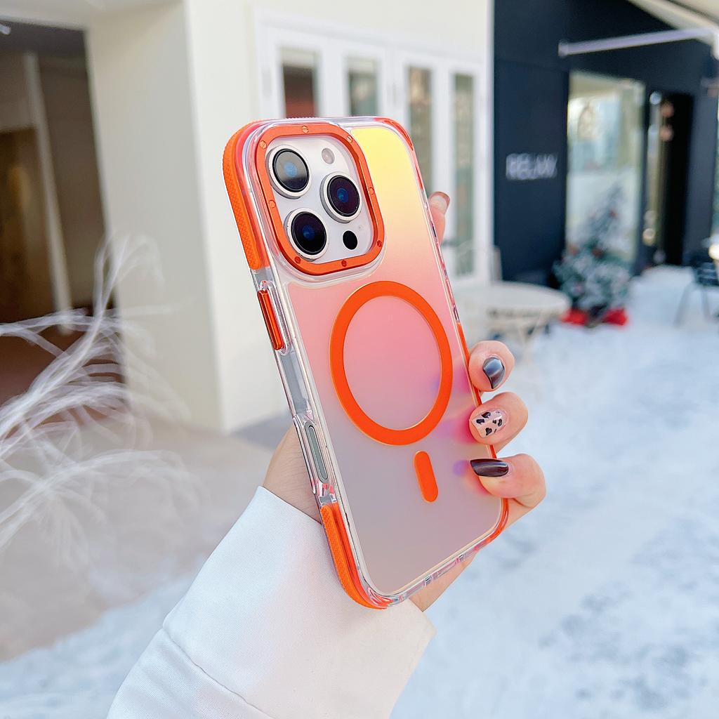 Для iPhone 16 Pro Max Чехол Совместимый с MagSafe Меняющий цвет ТПУ Акриловая Задняя крышка для телефона