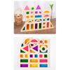 25 шт. штабелируемые строительные блоки игрушки Монтессори строительные игрушки красочные геометрические сенсорные игрушки деревянные радужные блоки для дошкольников