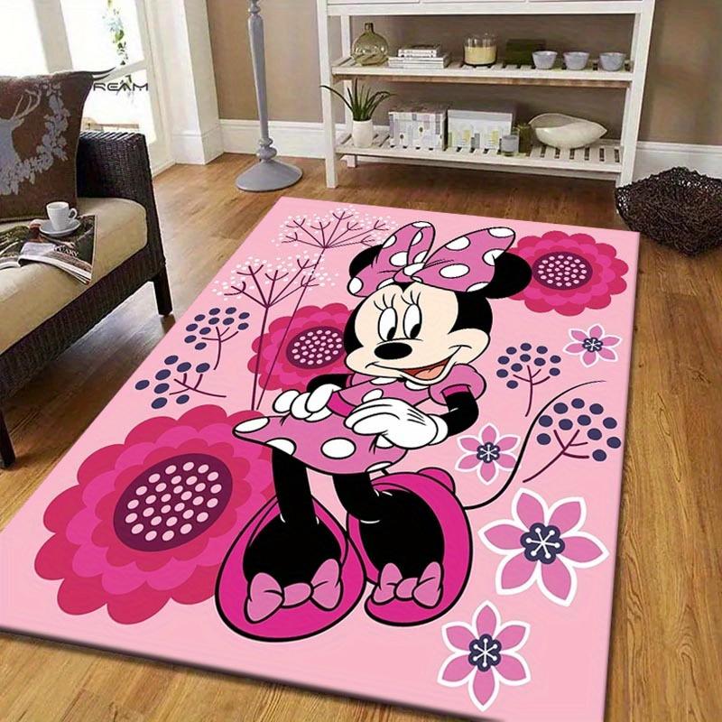 1pc Disney Minnie Disney Pattern Area Rug Soft Flannel Floor Mat for Living Room, Bedroom, Kitchen, Sofa Coffee Table Floor Mat, Machine Washable