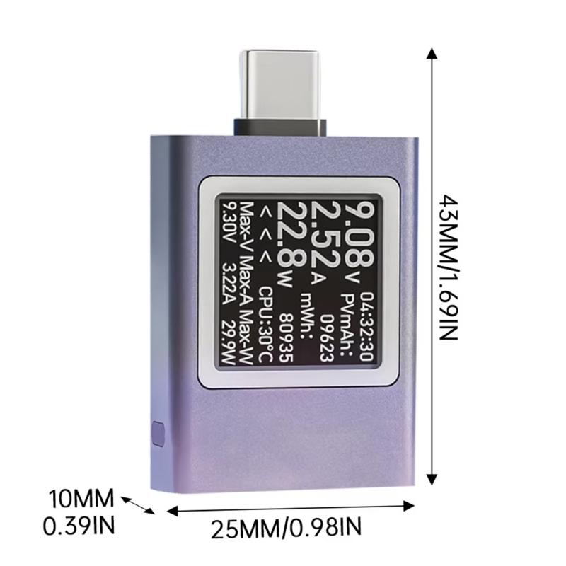 4,5-50 В 0-12 А Цифровой мультиметр Тестер метр Type-C Интерфейс Напряжения Ток Тестер для телефона Многофункциональный