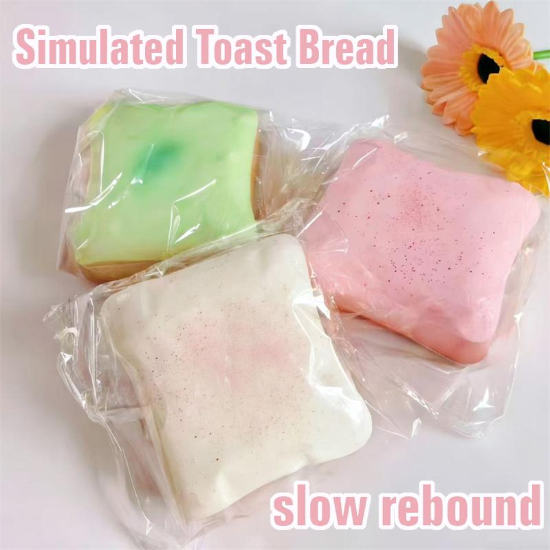 10Cm Simulated Square Toast Bread Fidget Sensory Toy Soft Non-Toxic Slow Rebound Anxiety Relief Adhd Decompression Toy