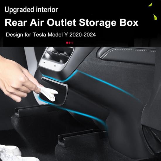 For - 2024 Tesla Model Y Air Vent Back Seat Outlet Organizer Storage Box
