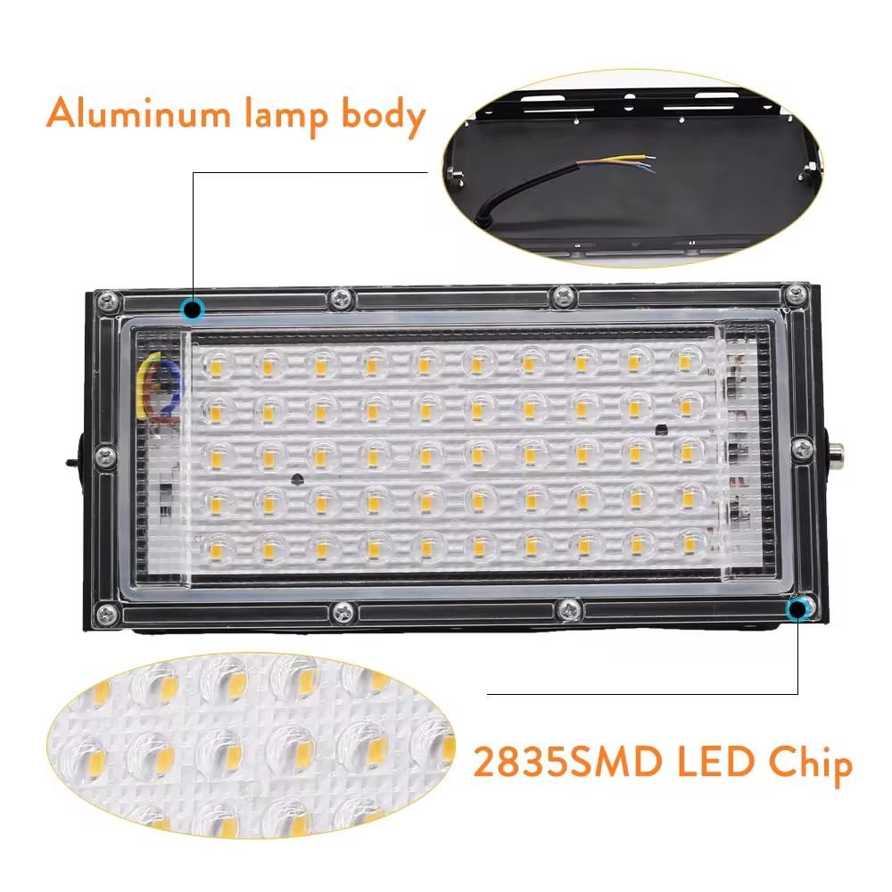 LED Floodlight Bulb 50W AC 110V 220V 230V 240V White Lamp Flood Light Spotlight Outdoor Waterproof For Street Garden Square