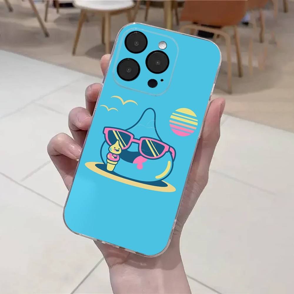 Чехол для телефона D-Dragon Quest Slime для iPhone 16,15,14,13,12,11 Plus,Pro,Max,XR,XS,X,7,8 Plus,SE,Mini Прозрачный Мягкий Чехол