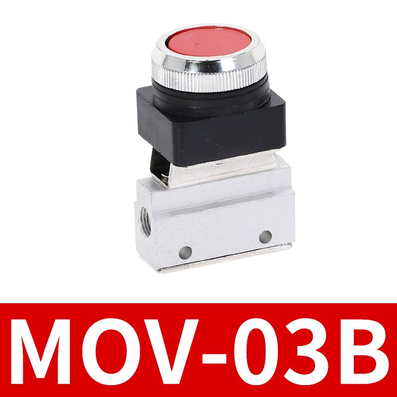 Mechanical valve MOV-03B 1/8" Thread 2 Position 3 Way Red Green Flat Push Button Momentary Pneumatic Valve