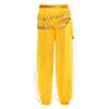 Girls Elegant Belly Dance Pants Sequin Embellished Chiffon Fabric Elastic Waist Beaded Tassels Performance Wear