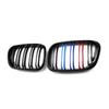 2 шт. автомобильный стиль, глянцевая черная передняя решетка с двойной планкой для BMW X5 E53 Pre-LCI 1999 2000 2001 2002 2003, автомобильные аксессуары