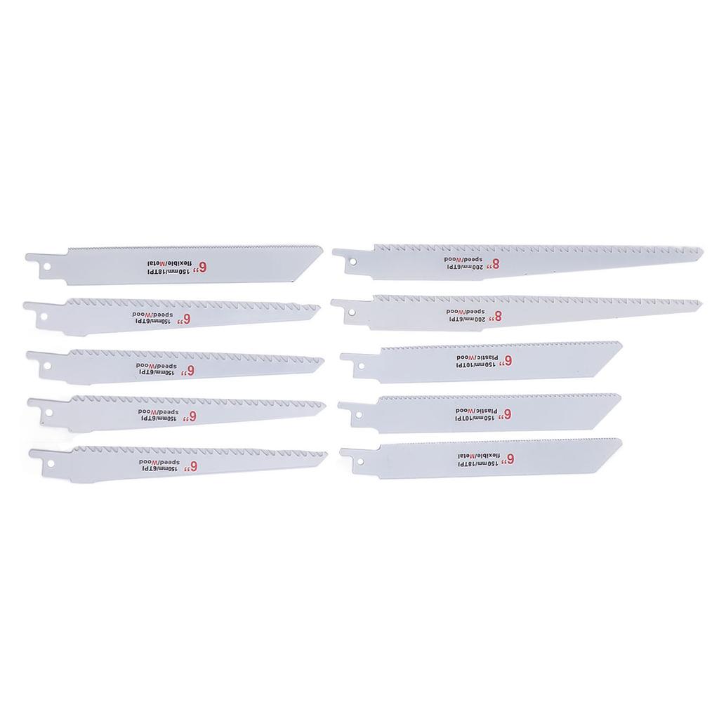 10 штук Пилки для сабельной пилы Набор ассорти пилок для лобзика для обрезки дерева резки металла 6 TPI