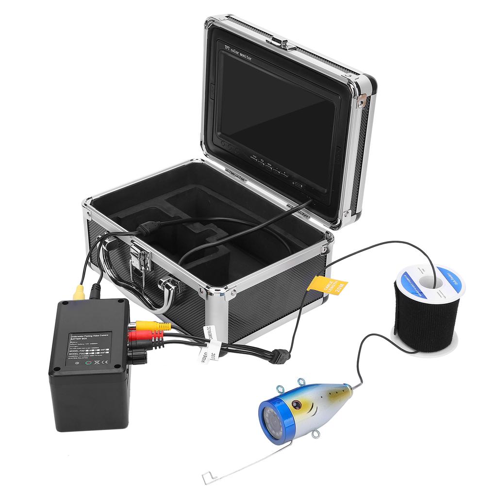 7in Underwater Fishing Camera 1000TVL 30 LEDs IP68 Waterproof Color Monitor 100?240V