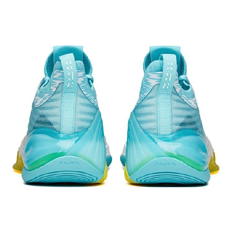 Anta Баскетбольные кроссовки KT6 Thompson с низким уровнем амортизации, нескользящие, износостойкие, среднего размера, мужские баскетбольные кроссовки белого, синего, желтого цветов 112131102-1