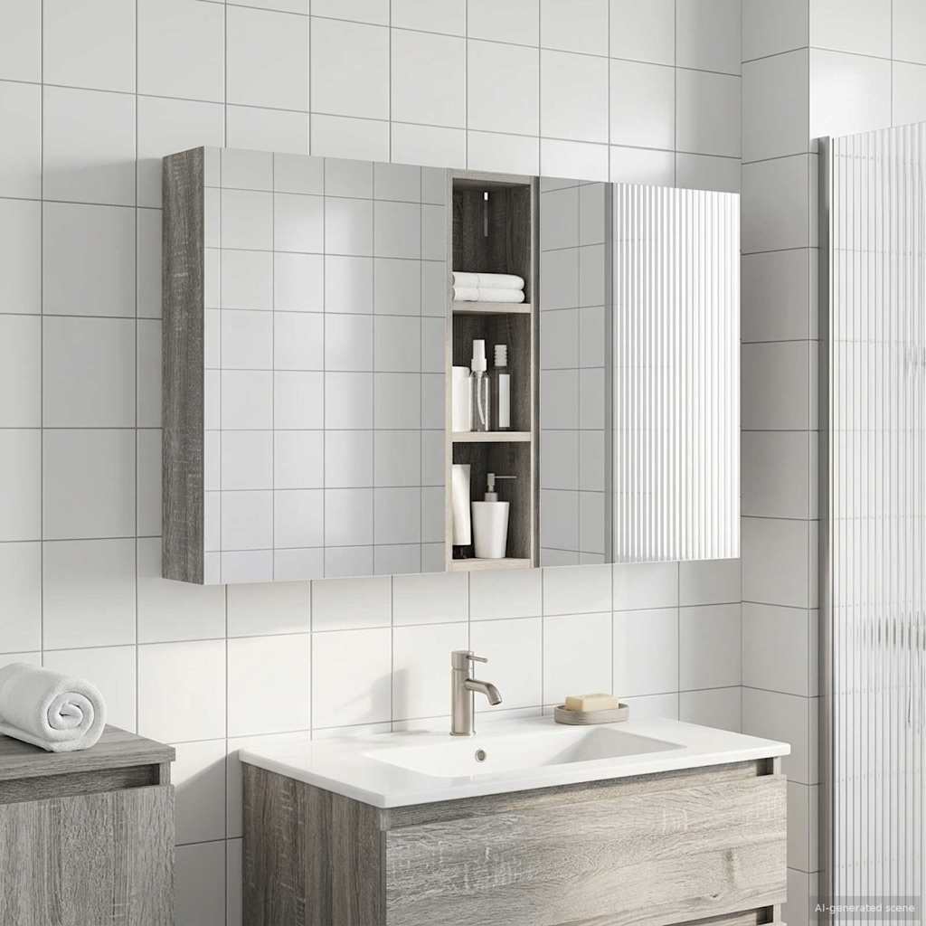 Bathroom Cabinet Set 3 pcs 120 x 14.5 x 70 cm Particleboard
