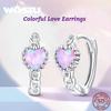 Аутентичные серьги из стерлингового серебра 925 пробы, нежные милые красочные серьги «Любовь» для женщин, ювелирные изделия в подарок