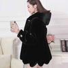Winter new imitation mink fur coat women's imitation mink hair hooded fashion large size slim jacket trendy