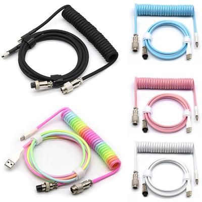 Механическая клавиатура Type-C Спиральный кабель Провод USB-порт Type-C Спиральный кабель Aviator Аксессуары для настольных компьютеров Игровая клавиатура