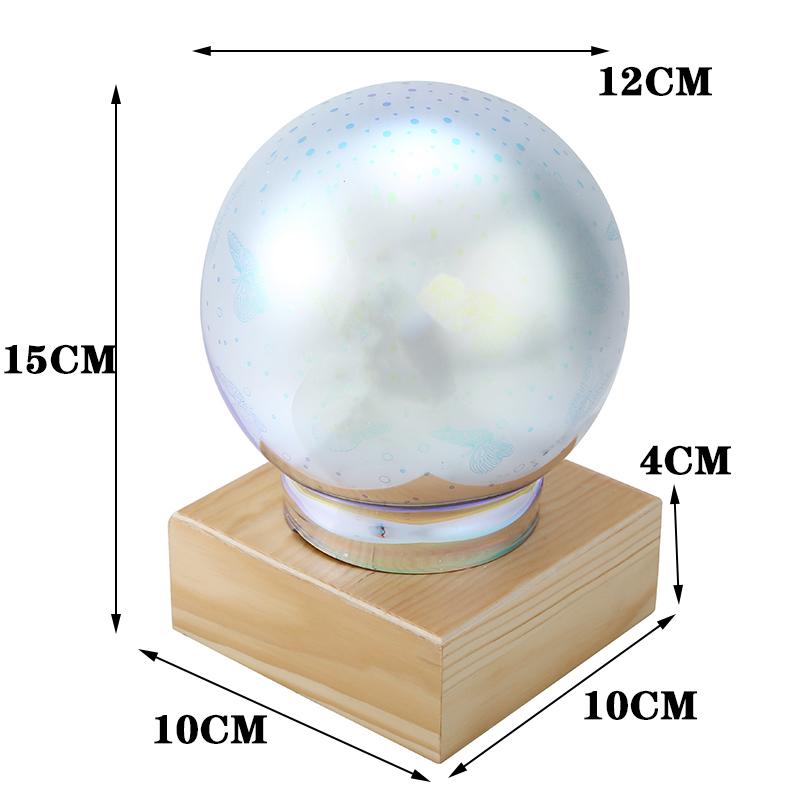 3D светодиодный ночник USB Волшебный шар Бабочка Фейерверк Лампа-проектор Декор Подарки