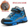 Boys' Winter Outdoor Cotton Hiking Shoes - Velvet-Lined for Warmth