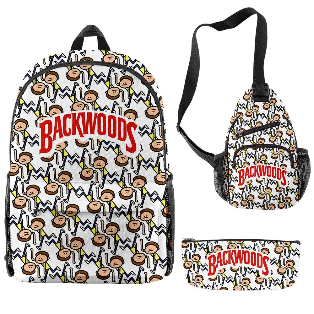Школьный Сезон Студенческий Рюкзак Backwoods Сигарный Набор Рюкзаков Сумка-Мессенджер Пенал Набор из Трех Предметов