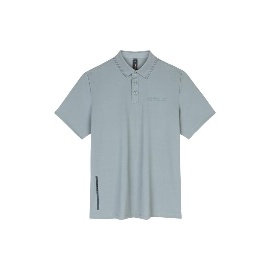 Anta Champion All-Weather Series однотонная дышащая повседневная спортивная рубашка-поло для мужчин Monet-Gray 152420107-3