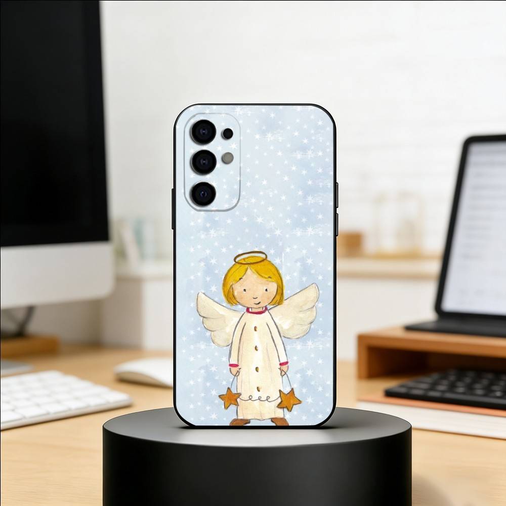 Чехол для телефона 'Исцеляющий маленький ангел' для Samsung S25, S24, S21, S22, S23, S30, Ultra, S20, Plus, Fe, Мягкий силиконовый черный чехол