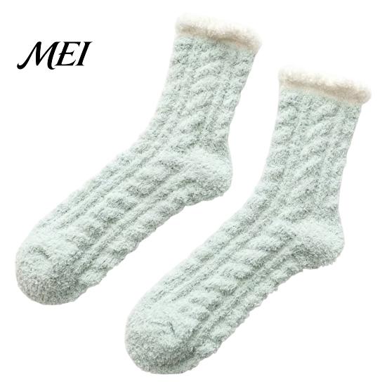 Warm Winter Gift for Women Thickened Plush Socks Women, Soft Coral Fleece Slipper with Cushioned Towel Bottom Cushioning, Thermal Floor Autumn