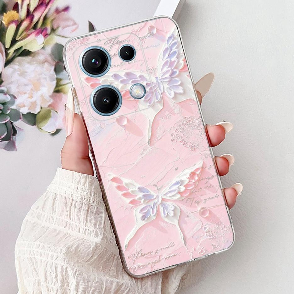For Xiaomi Redmi Note 14S Case Stylish Butterfly Painted Cover 6.67'' Soft Silicone Phone Case For Redmi Note 14S Note14S Bumper