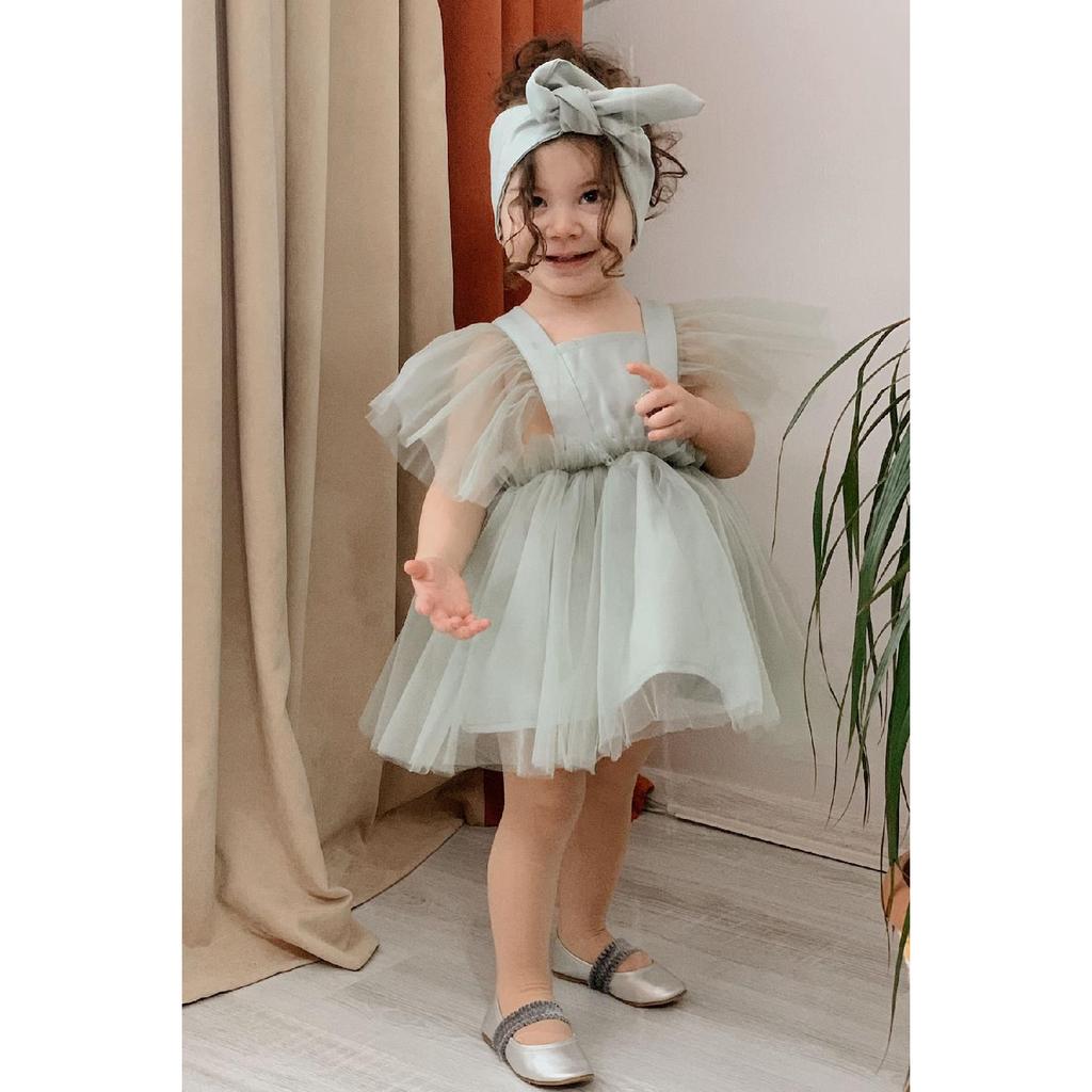 Атласное вечернее платье цвета воды для девочек, праздничное платье для дня рождения для девочек