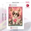 Heart and Shih Tzu Pattern  3pcs 100% Round Full Drill 5D DIY Diamond Painting Embroidery Cross Stitch Rhinestone Décor