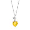 Natural Diamond Necklace Natural Stone Citrine November Birthstone K14 White Gold Heart Pendant Silver Chain White Day Return Gift Birthday