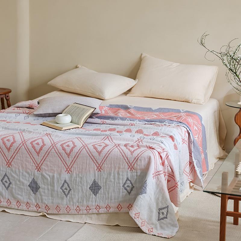 New Three-layer Gauze Towel Quilt, Double Air-conditioned Blanket, Sofa Towel, Four-season Lunch Break Blanket