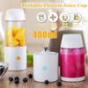 Portable Electric Rechargeable Juicer 400ml Fruit Vegetable Juice Mixer four-Leaf Blade Fruit Ice Smoothie Maker Machine 150W
