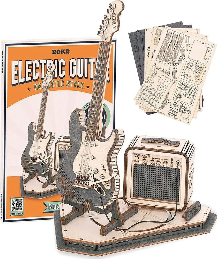 Robotime Wooden 3D Puzzle Electric Guitar