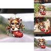 Christmas Deer Car Pendant With Acrylic Material And Cartoon Style For Festive Vehicle Decor
