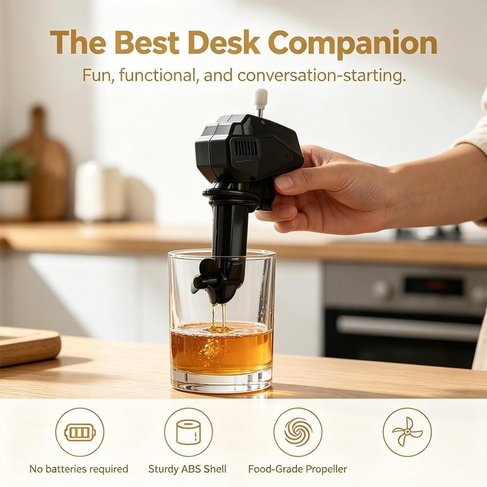 5Pcs Boat Motor Coffee Stirrer, Wind Up Outboard Motor Boat Coffee Stirrer, Small Electric Drink Mixing Gadget Boats Propeller Coffees Stirrers