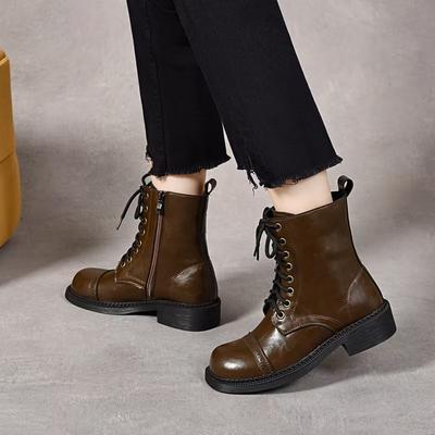 Женские ботинки Мартина осень-зима новые с круглым носком на плоской подошве на ремешке короткие ботинки бархатные рыцарские ботинки на толстом каблуке хлопковые ботинки