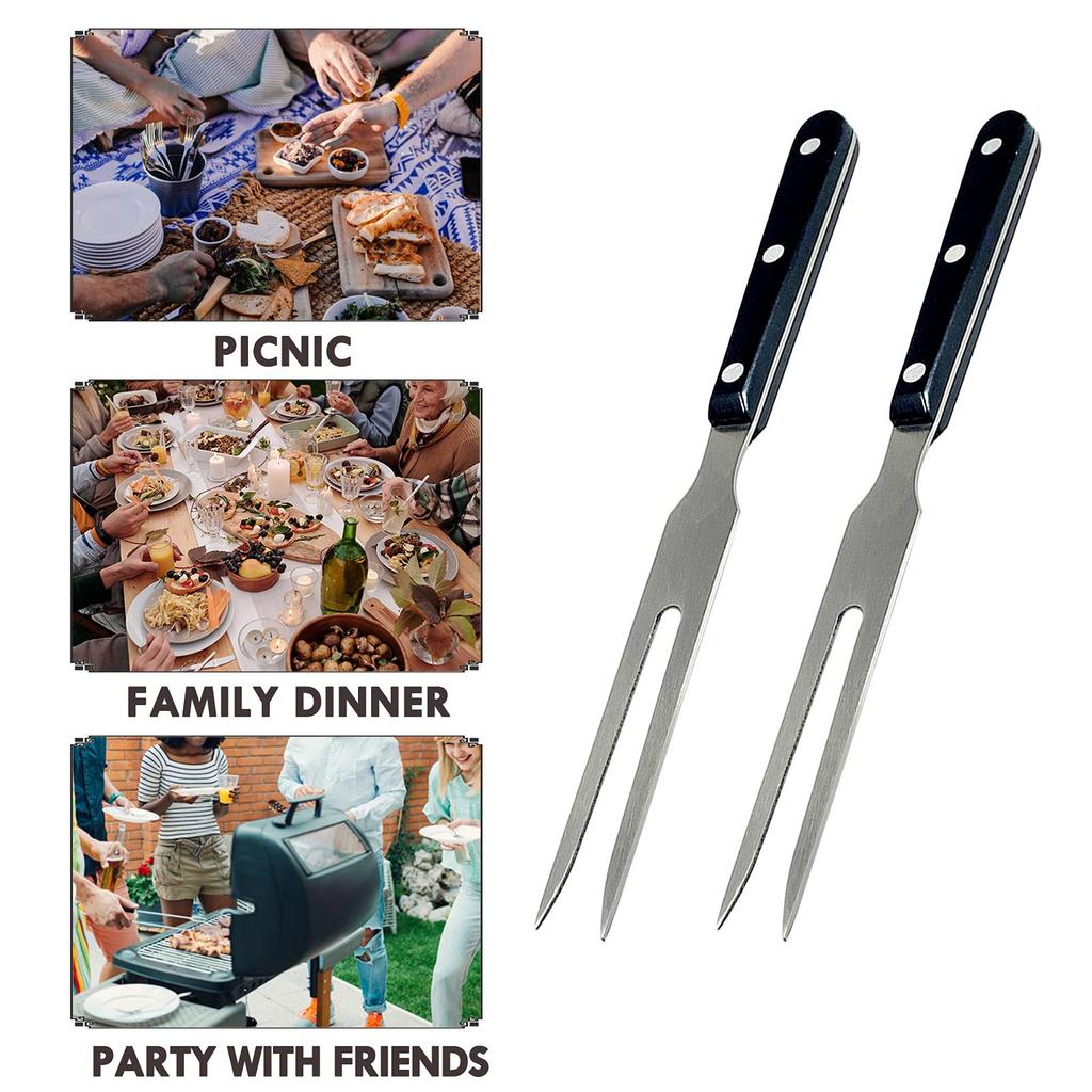 2pcs Carving, Meat Forks, 10 Inch Long Stainless Forks For BBQ, Barbecue, Serving, Cooking, Grilling, Roasting