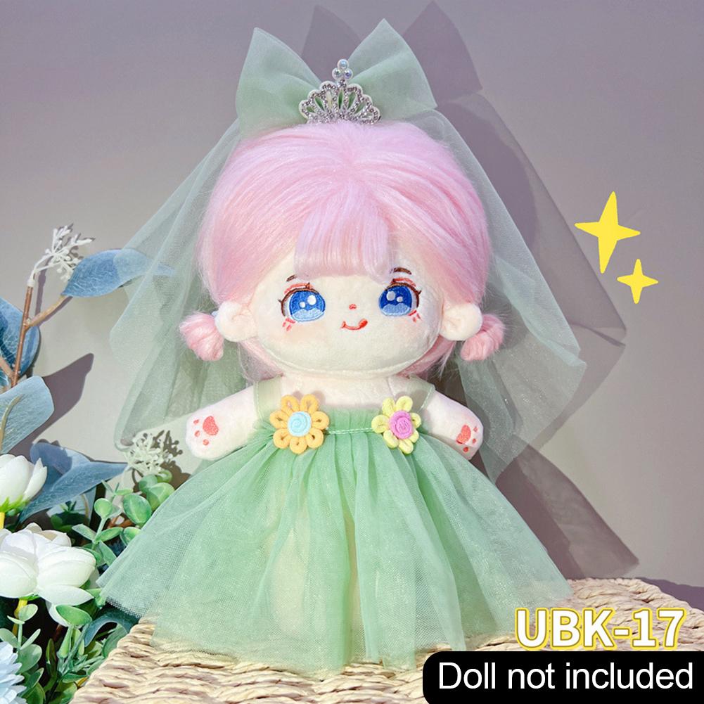 20 см хлопковый комбинезон для кукол из мультфильма, сменный наряд для плюшевой куклы, платье Лолиты, аксессуары для игрового домика, мини-одежда