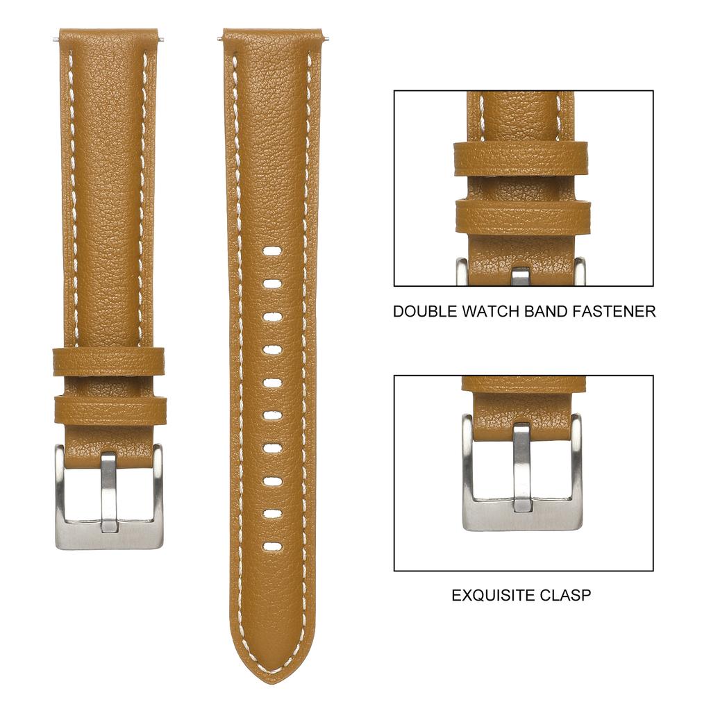 18mm Watch Strap for Huawei Watch GT 4 41mm/Garmin Venu 3S Genuine Cow Leather Watch Band