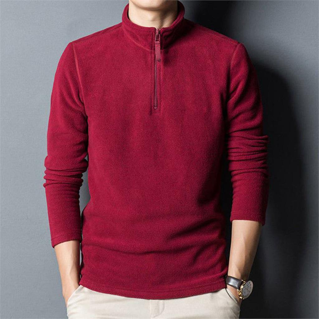 Men Standing Collar Hoodie Half-High Collar Sweater